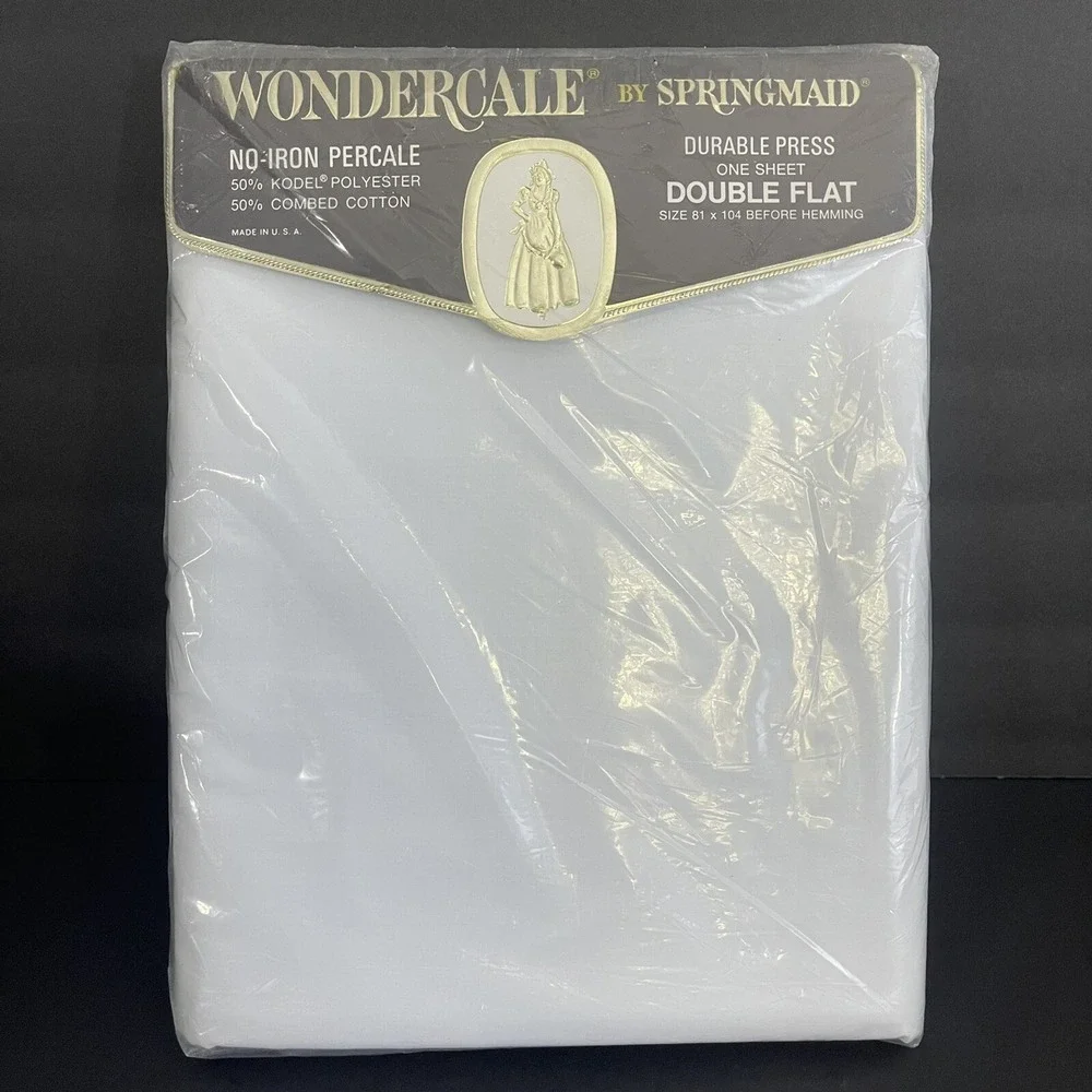 Wondercale Springmaid Double Flat Sheet Solid White 81